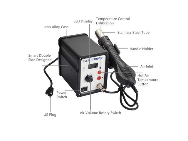 KEHIPI 858D 110V Solder Station, Digital Display SMD Hot Air Rework Station Solder Iron Kit Heat Gun, Tweezers, Desoldering Pump
