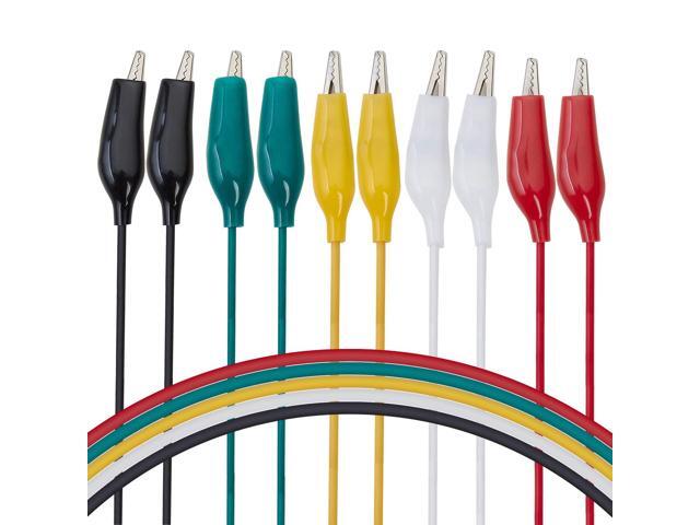 KEHIPI WG-026 10 Pieces and 5 Colors Test Lead Set & Alligator Clips,20.5 inches / 22 AWG Wire (3 Pack)