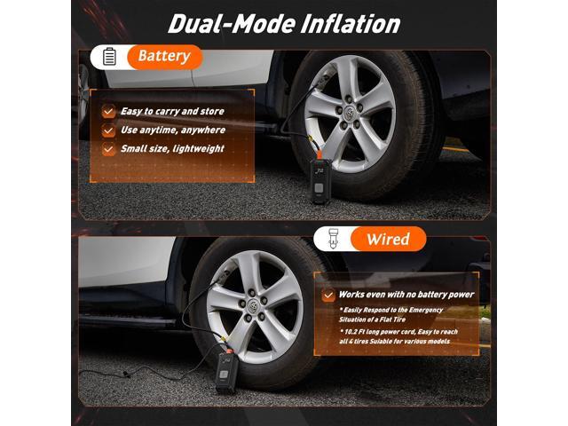 KEHIPI 4000mAh Tire Inflator Portable Air Compressor, 150PSI Auto Air Pump for Car Tires, Motorcycle, Bicycle, Bike, Tire Pump with LED Light &...