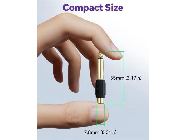 KEHIPI RCA to 1/4' Audio Adapter, 6.35mm Mono Plug Male to RCA Female Connectors 6-Pack