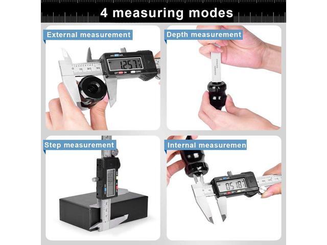 KEHIPI Caliper Measuring Tool, Vernier Digital Caliper Stainless Steel 6 Inch/150mm, Digital Micrometer Waterproof, Easy Switch from Inch to...