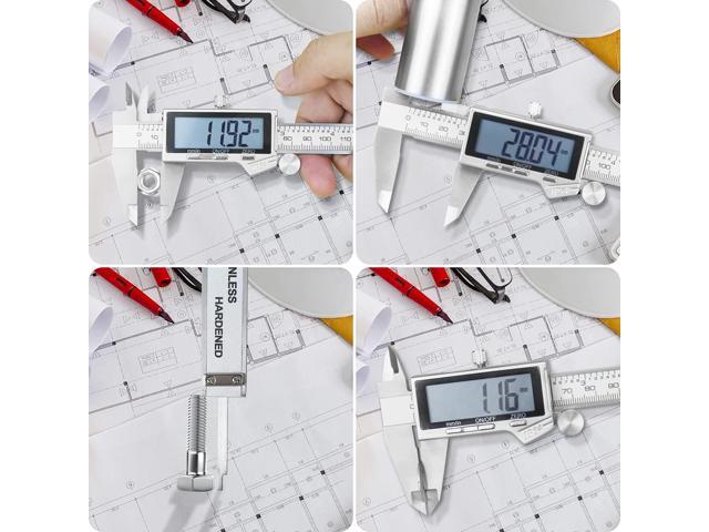 KEHIPI Digital Caliper, IP54 Waterproof Stainless Steel Caliper Measuring Tool, Vernier Caliper with Huge LCD Screen, Auto - Off Feature, Inch and...