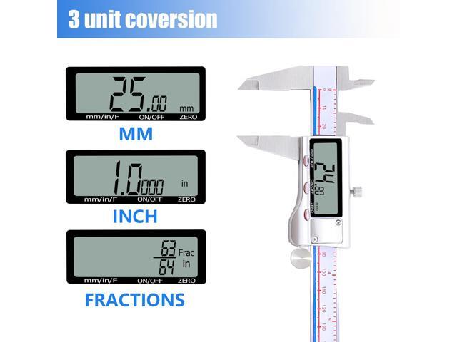 KEHIPI Digital Caliper, Vernier Caliper Measuring Tool with Stainless Steel, Electronic Micrometer Caliper with Large LCD Screen, Auto-Off...