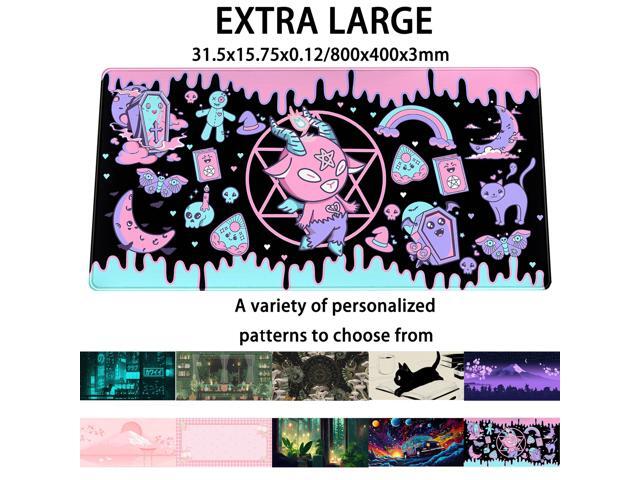 KEHIPI Cute Pastel Goth Desk Mat Kawaii Japanese XXL Extra Large Extended Desk Pad Gaming Mouse Pad,Anime Computer Laptop Mat Keyboard and Mouse...