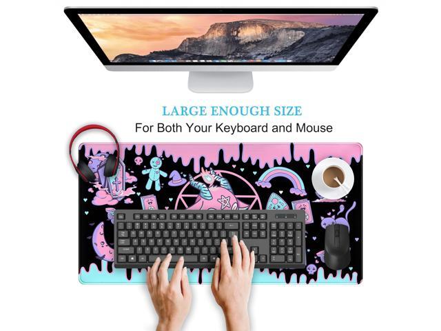 KEHIPI Cute Pastel Goth Desk Mat Kawaii Japanese XXL Extra Large Extended Desk Pad Gaming Mouse Pad,Anime Computer Laptop Mat Keyboard and Mouse...