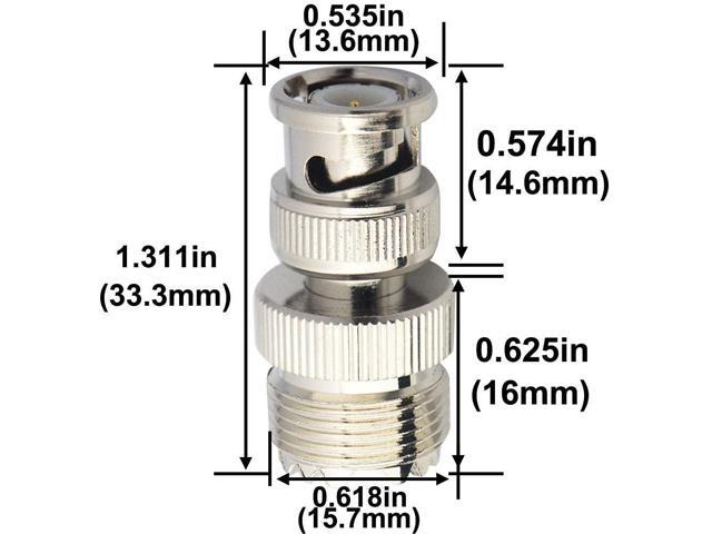 KEHIPI 2pcs BNC UHF RF Coaxial Coax Adapter SO239 UHF Female to BNC Male Connector Low Loss Ham Radio Coax Adapter for RF Antennas/Wireless LAN...