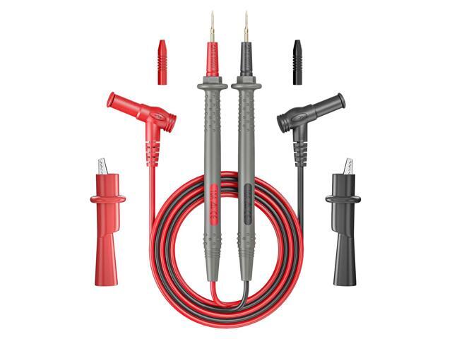 KEHIPI Multimeter Test Leads Kit Banana Plug with Push On Alligator Clips Precision Sharp Probes Digital Electrical Test Probes 1000V 10A
