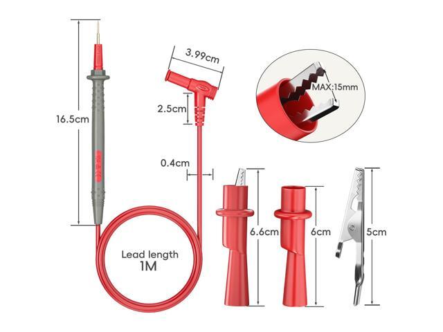 KEHIPI Multimeter Test Leads Kit Banana Plug with Push On Alligator Clips Precision Sharp Probes Digital Electrical Test Probes 1000V 10A