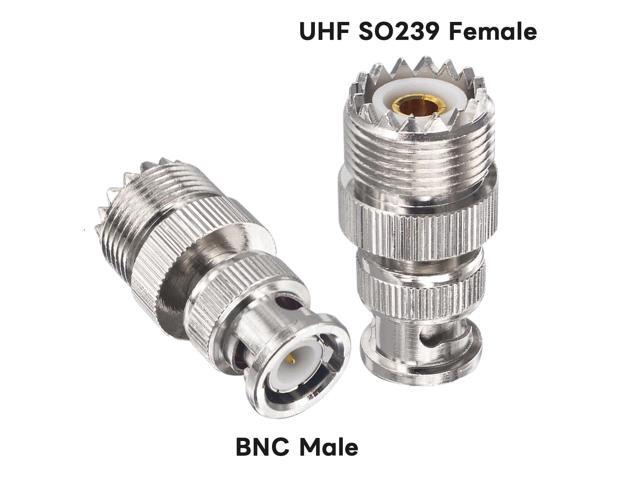 KEHIPI 2pcs BNC UHF RF Coaxial Coax Adapter SO239 UHF Female to BNC Male Connector Low Loss Ham Radio Coax Adapter for RF Antennas/Wireless LAN...