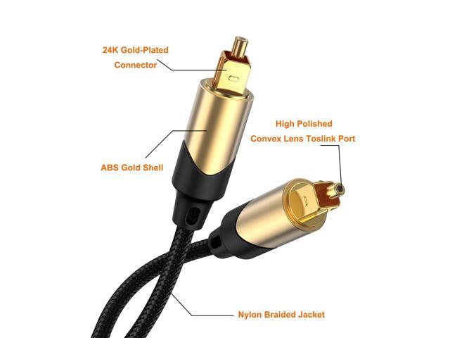 KEHIPI 15 Feet Optical Audio Cable, Fiber Digital Optical SPDIF Cable with Metal Connectors for Home Theater, Sound Bar, DVD/CD Player, TV & More,...