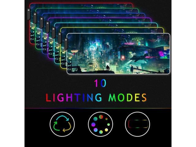 KEHIPI RGB Mouse Pad, XXL LED Gaming Mouse Mat Heavy Duty Anty Slip 35.4 * 15.7 Inches greencity