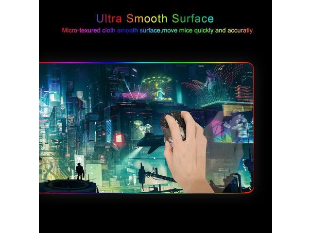 KEHIPI RGB Mouse Pad, XXL LED Gaming Mouse Mat Heavy Duty Anty Slip 35.4 * 15.7 Inches greencity
