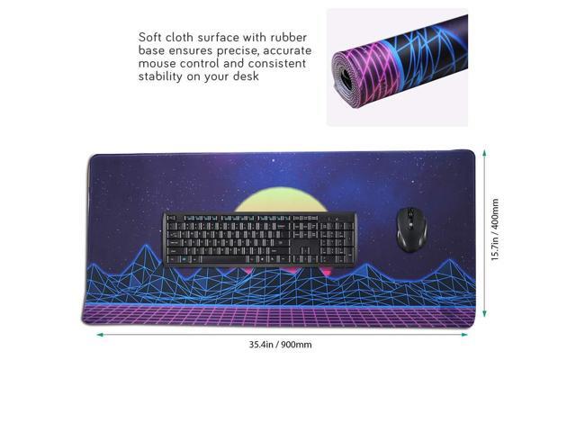 KEHIPI Large Gaming Mouse Pad, Extended XXL Desk Pad & Non-Slip Rubber Mat for Mice and Keyboard with Stitched Edges 90x40 zisesun011