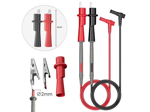 KEHIPI Multimeter Test Leads Kit Banana Plug with Push On Alligator Clips Precision Sharp Probes Digital Electrical Test Probes 1000V 10A