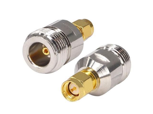 KEHIPI RF Coax Antenna Adapter N Type Female to SMA Male(Pin) Coaxial Cable Connector Converter for Antennas Broadcast Radios WiFi Pack of 2