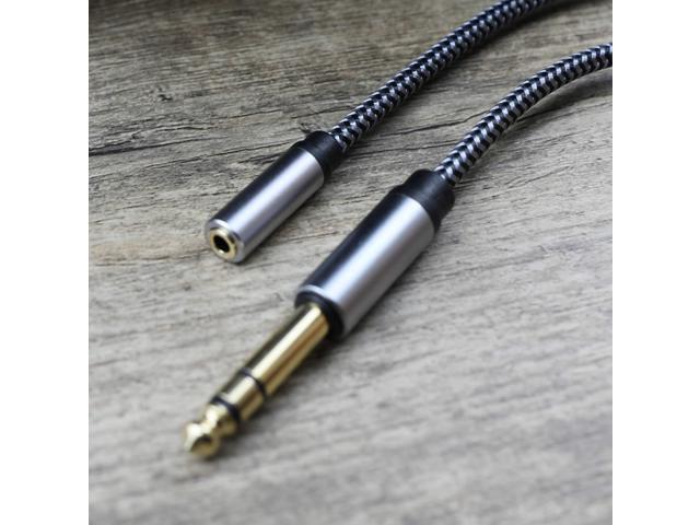 KEHIPI 3.5mm to 1/4 Adapter, 6.35mm 1/4' Male to 3.5mm 1/8' Female TRS Stereo Audio Cable, Nylon Braid Compatible for Amplifiers, Guitar, Piano,...