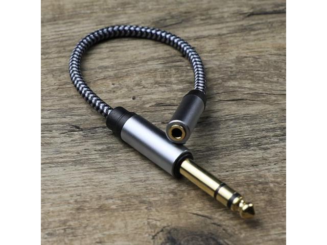 KEHIPI 3.5mm to 1/4 Adapter, 6.35mm 1/4' Male to 3.5mm 1/8' Female TRS Stereo Audio Cable, Nylon Braid Compatible for Amplifiers, Guitar, Piano,...