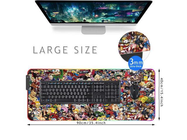 KEHIPI RGB Mouse Pad, Large Extended Soft Led Mouse Mat with Different Lighting Modes, 900 x 400mm / 35.4 * 15.7Inch (90x40 rgdajihe003)