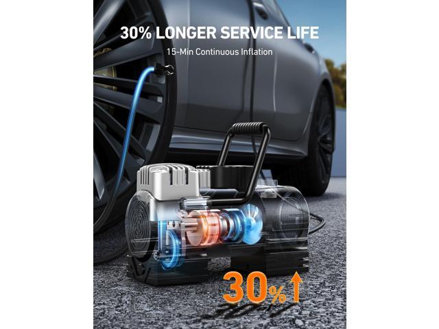 KEHIPI Tire Inflator Portable Air Compressor (Up to 150 PSI) Tire Pump for Car 12V DC Digital Air Pump with 12 LEDs Super Bright Light for Bicycle,...