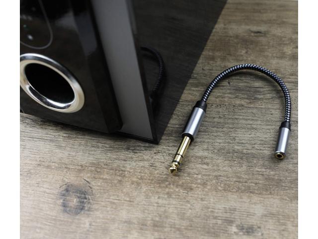 KEHIPI 3.5mm to 1/4 Adapter, 6.35mm 1/4' Male to 3.5mm 1/8' Female TRS Stereo Audio Cable, Nylon Braid Compatible for Amplifiers, Guitar, Piano,...