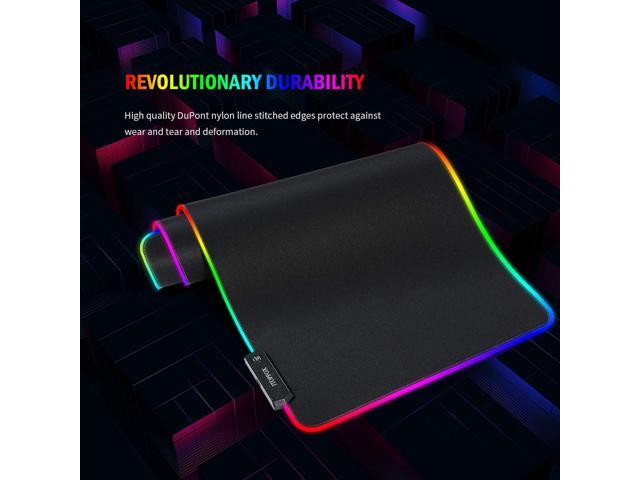 KEHIPI RGB Gaming Mouse Mat Pad - Large Extended Led Mousepad with 14 Lighting Modes 2 Brightness, Anti-Slip Rubber Base with Waterproof Coating...