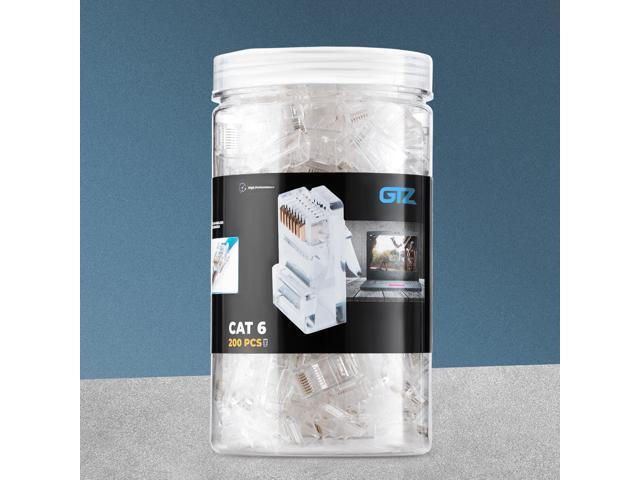 KEHIPI Cat6 RJ45 Pass Through Connector 200-Pack - EZ Cat 6 Pass Through RJ45 Connectors - cat 6 connectors - Ethernet Connector - Ethernet Plug -...