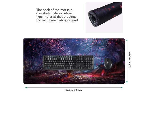 KEHIPI XXL Professional Large Mouse Pad & Computer Game Mouse Mat (35.4x15.7x0.1IN, 90x40 Forest)