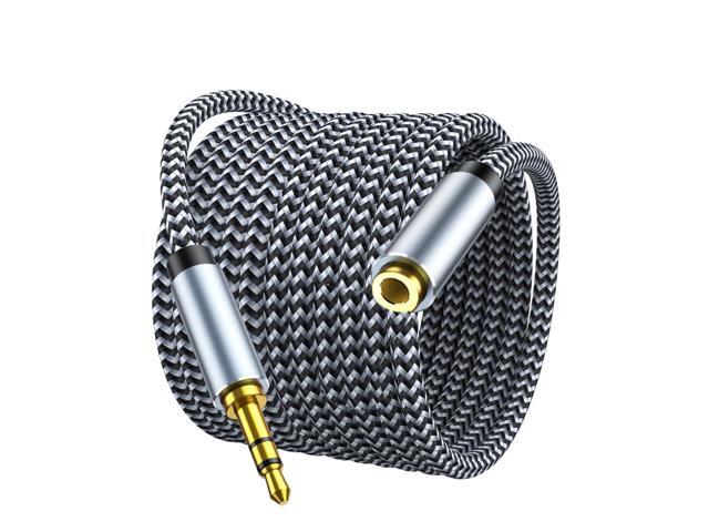 KEHIPI Headphone Extension Cable 10ft - 3.5mm Extension Cable Nylon Braided Aux Cord Extender for Smartphones, Tablets, Media Players (No Mic Support)