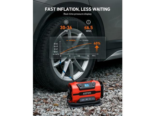 KEHIPI Tire Inflator Portable Air Compressor Pump 150PSI 12V DC/110V AC with Dual Metal Motors & LED Light, Automotive Car Accessories & Two Modes for...