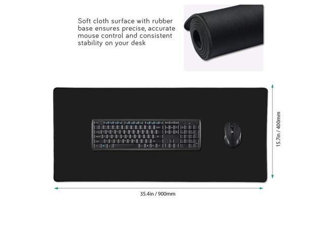 KEHIPI XXL Professional Large Mouse Pad & Computer Game Mouse Mat (35.4x15.7x0.12IN, 90x40 Black)