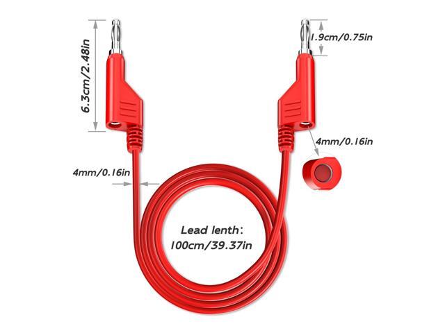 KEHIPI 5PCS Stackable Banana to Banana Plug Test Leads Soft Electrical Test Cable Wire 3.3ft/1m for Multimeter 1000V 15A