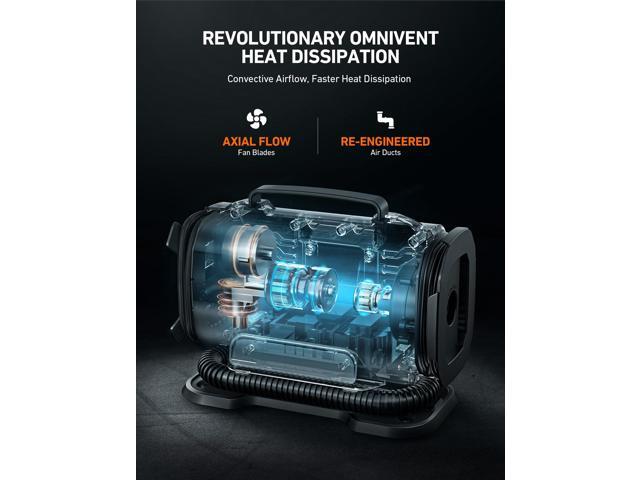 KEHIPI Tire Inflator Portable Air Compressor Pump 150PSI 12V DC/110V AC with Dual Metal Motors & LED Light, Automotive Car Accessories & Two Modes for...