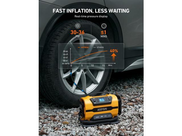 KEHIPI Tire Inflator Portable Air Compressor Pump 150PSI 12V DC/110V AC with Dual Metal Motors & LED Light, Automotive Car Accessories & Two Modes for...