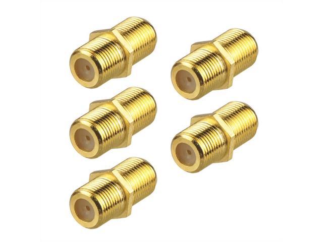 KEHIPI Coaxial Cable Connector, RG6 F-Type Gold Plated Adapter Female to Female Coax Extender TV Cables, 5-Pack