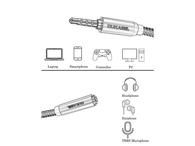 KEHIPI Headphone Extension Cable, 3.5mm TRRS Headphone Extension with Mic Male to Female Stereo Audio Cable for Smartphone,PC,TV,Headset,PS4...