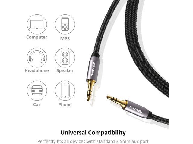 KEHIPI Top Series Long Audio Cable 16 Feet (5 Meters) - Shielded Aux Cable Cord 3.5mm Male to Male Stereo Auxiliary Cable Cord/Crystal-Nylon...
