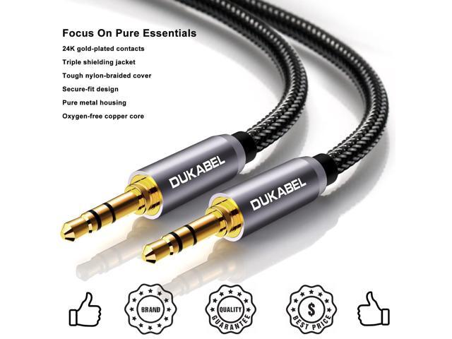 KEHIPI Top Series Long Audio Cable 26 Feet (8 Meters) - Shielded Aux Cable Cord 3.5mm Male to Male Stereo Auxiliary Cable Cord/Crystal-Nylon...