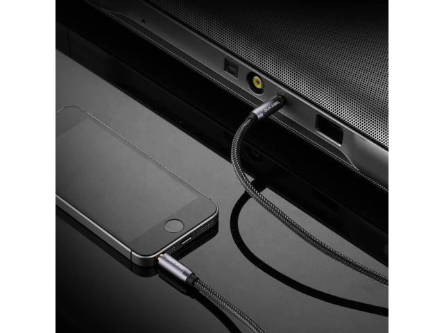 KEHIPI Top Series Long Audio Cable 16 Feet (5 Meters) - Shielded Aux Cable Cord 3.5mm Male to Male Stereo Auxiliary Cable Cord/Crystal-Nylon...
