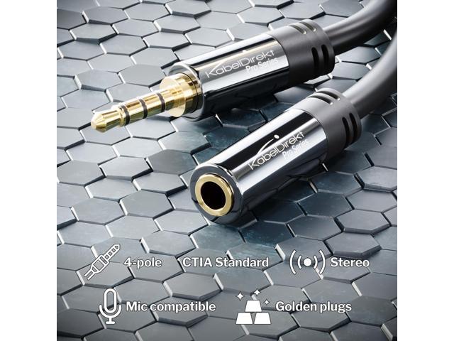 KEHIPI Headset Extension Cable 3ft Headphone Extension Cord with Break-Proof Metal Plug for Gaming Headsets & Headphones with Microphone, TRRS,...