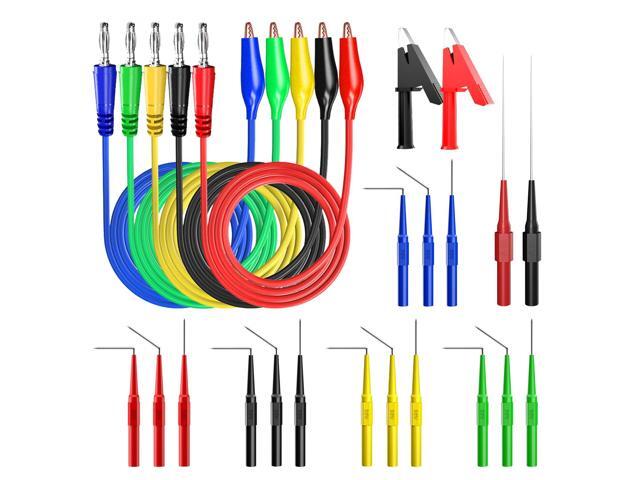 KEHIPI Back Probe Kit Banana Plug to Copper Alligator Clip Automotive Test Leads Set with 3 Configurations Back Probe Pins Extended Length Probes...