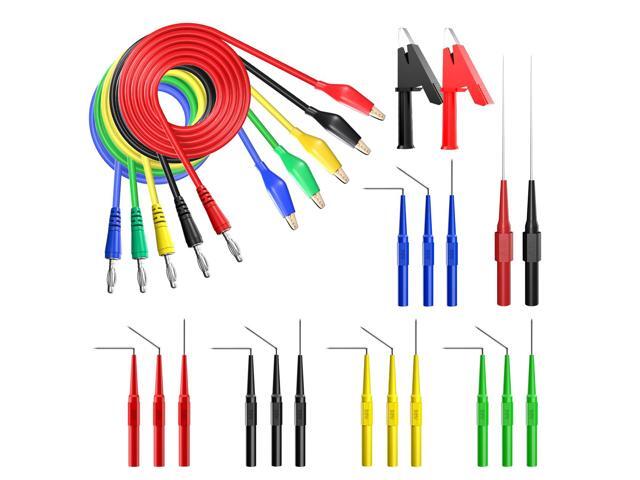 KEHIPI Back Probe Kit Banana Plug to Copper Alligator Clip Automotive Test Leads Set with 3 Configurations Back Probe Pins Extended Length Probes...