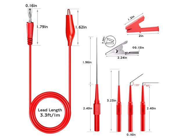 KEHIPI Back Probe Kit Banana Plug to Copper Alligator Clip Automotive Test Leads Set with 3 Configurations Back Probe Pins Extended Length Probes...