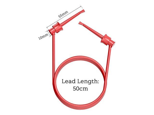 KEHIPI Test Hook Clips Silicone Test Leads 5PCS Testing Cables Wires Dual IC Hooks Clips for Electronic Testing