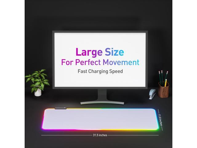 KEHIPI RGB Mousepad Led Mouse Pad, Large Mouse Pad,Led and Big Mouse mat(White)