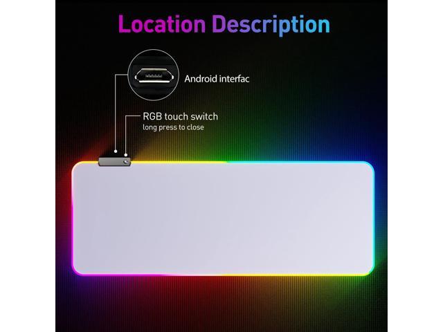 KEHIPI RGB Mousepad Led Mouse Pad, Large Mouse Pad,Led and Big Mouse mat(White)