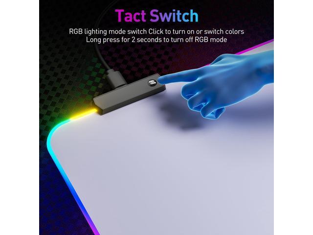 KEHIPI RGB Mousepad Led Mouse Pad, Large Mouse Pad,Led and Big Mouse mat(White)