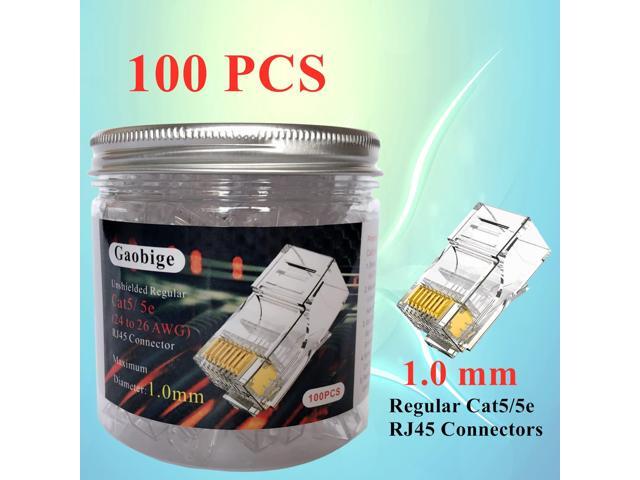 KEHIPI 100-Pack Cat5 Cat5e RJ45 Connectors Ends for Solid Wire and Standard Cable (Not Pass Through)