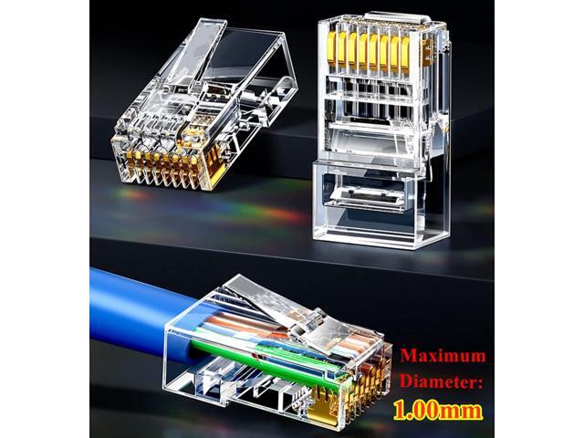 KEHIPI 100-Pack Cat5 Cat5e RJ45 Connectors Ends for Solid Wire and Standard Cable (Not Pass Through)