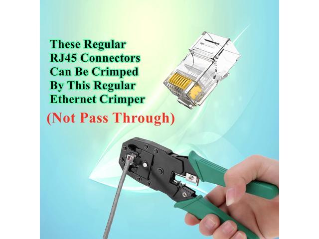 KEHIPI 100-Pack Cat5 Cat5e RJ45 Connectors Ends for Solid Wire and Standard Cable (Not Pass Through)