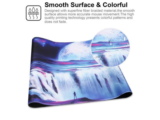 KEHIPI Large Gaming Mouse Pad with Stitched Edges,[35.4x15.7In] Extended Mouse Pad with Non-Slip Natural Rubber Base for...